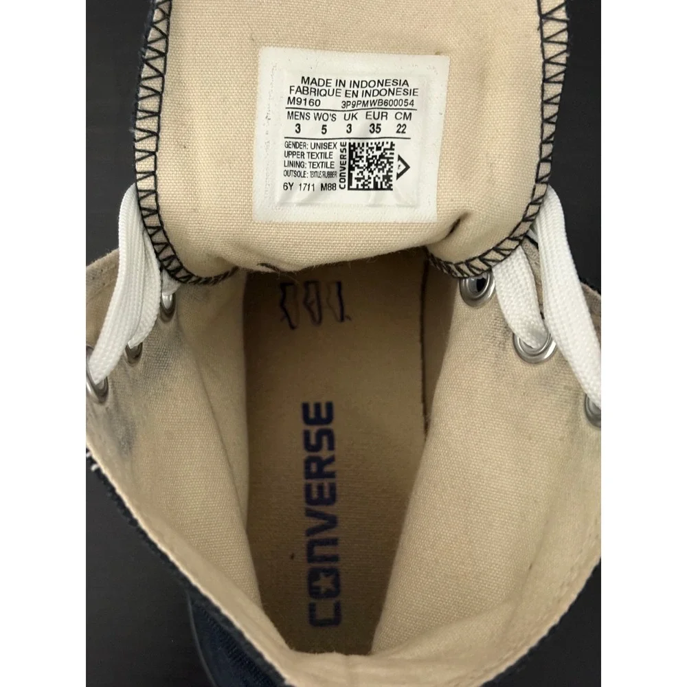 Converse High Top Sneakers Chuck Taylor All Star Size 3M/5W Black Canvas Unisex